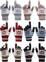 SATINIOR 6 Pairs Winter Gloves for Women Men Touch Screen Texting Warm Running Knit Gloves Multicolored, M