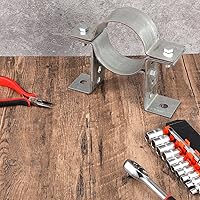 Vista 7 de 2 Pack 3 Inch Pipe Chimney Adjustable Wall Strap Pipe Bracket Clamp Pipe Strap