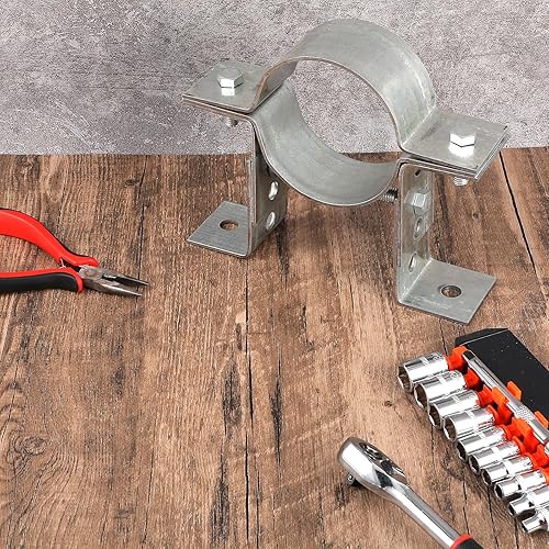 Miniatura 7 de 2 Pack 3 Inch Pipe Chimney Adjustable Wall Strap Pipe Bracket Clamp Pipe Strap