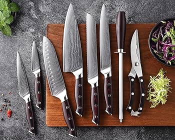 Amazon | ダマスカス包丁9本セット/VG10スチールコア67層鍛造