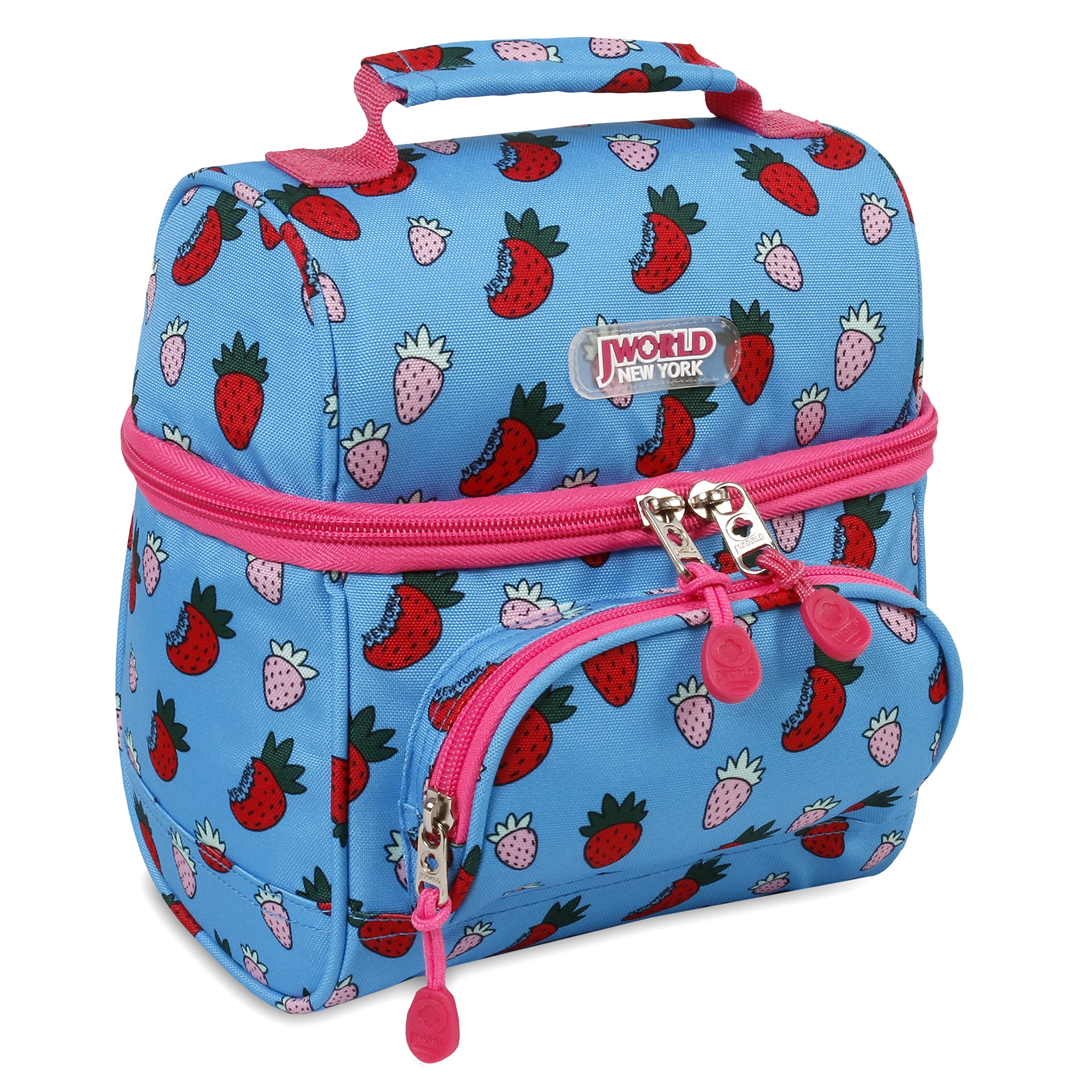 J World Corey Kids Lunch Bag. Insulated Lunch-Box for Girls, Women, Strawberry