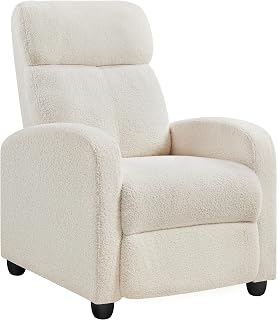 Yaheetech Relaxsessel mit Schlaffunktion Ruhesessel aus Boucle-Gewebe Fernsehsessel mit Verstellbare Rückenlehne und Fußstütze für Wohnzimmer Heimkino Beige