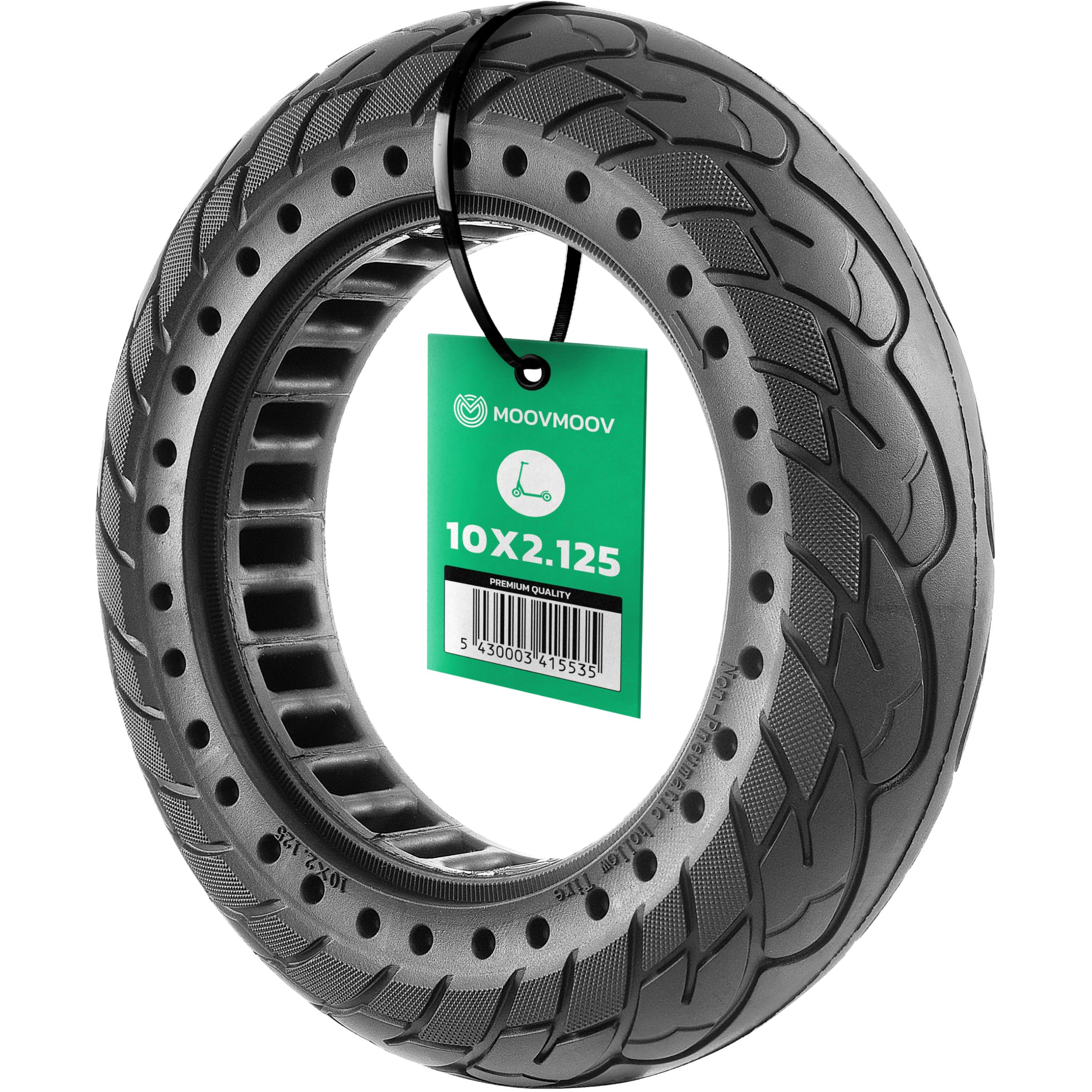 MOOVMOOV 10x2.125 Solid Tyre - For Electric Scooters such as Pure Air Pro/LR, SoFlow S06, Vivobike S2 & S3 Max, Others - Anti-Puncture Tire 10x2.125 inches