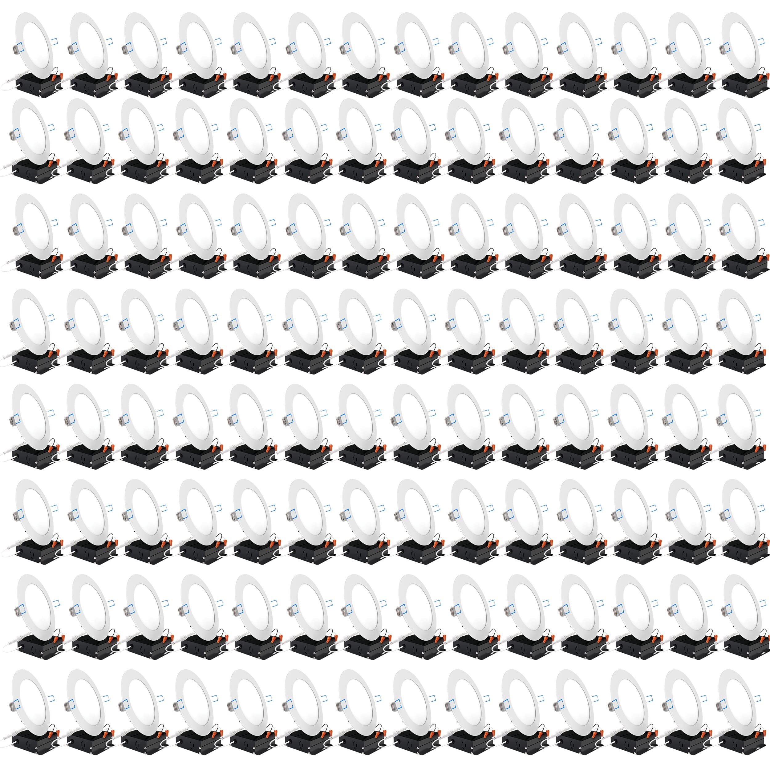 Sunco Lighting 96 Pack 6 Inch Ultra Thin LED Recessed Ceiling Lights Slim, 6000K Daylight Deluxe, Dimmable 14W, Canless Wafer Thin with Junction Box