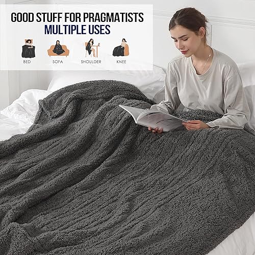 Miniatura 6 de Manta térmica, manta eléctrica con 5 niveles de calefacción y apagado automático de 4 horas, manta térmica lavable para uso en casa y oficina, 50 x