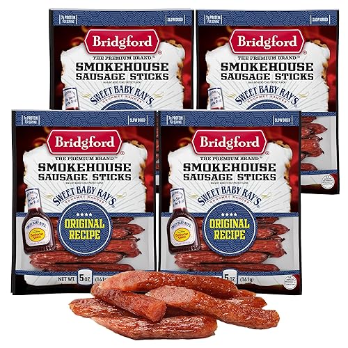 Miniatura 23 de Bridgford Smokehouse - Palitos de salchicha Teriyaki de 5 onzas, paquete de 2 – Hecho con carne de res y cerdo – Sin gluten y alto contenido
