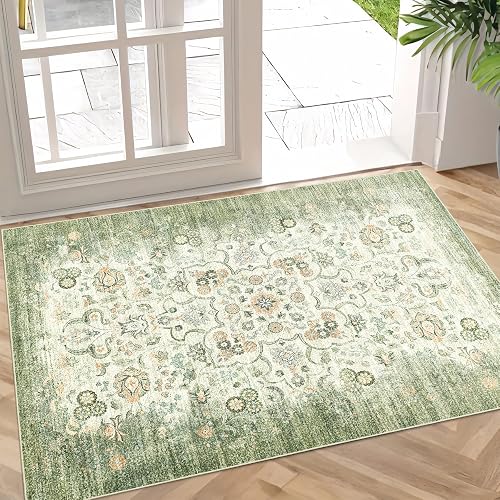 Castage Green Rug for Entryway Bathroom Bedroom Kitchen Entrance Doormat,Small B