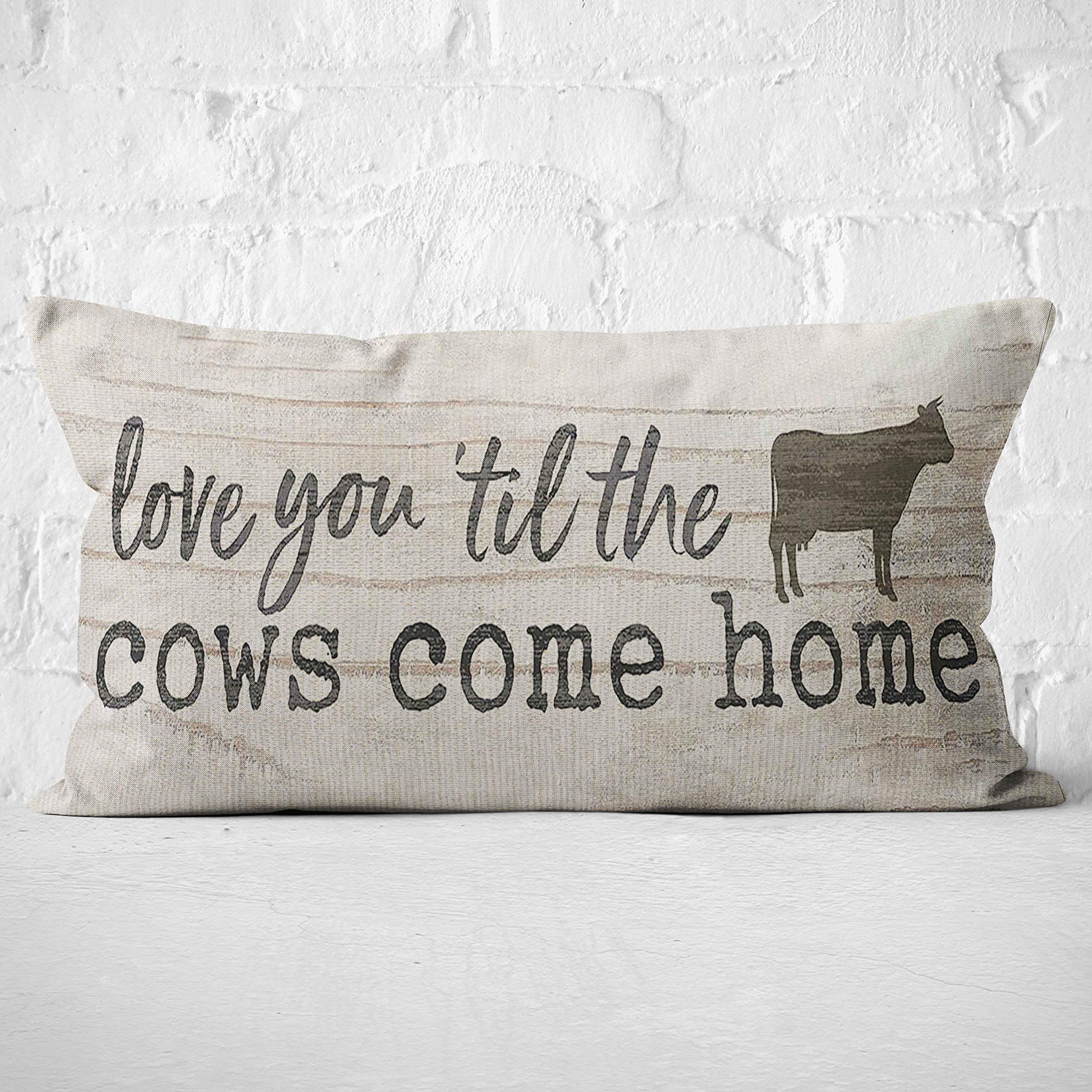 Pink Cow Print Pillow Covers 12x20 - Western Decor Lumbar Covers For Couch