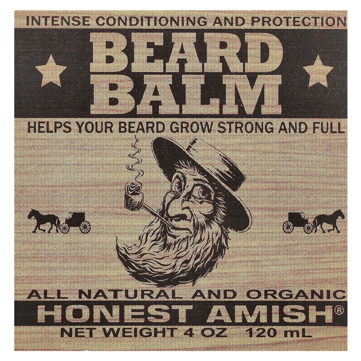Honest Amish Beard Balm for Men, Organic Shea Butter, Large 4 Oz Twist Tin image 2