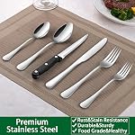 49 Pieces Silverware Sets with Organizer and Steak Knives,Stainless Steel Flatware Sets Service for 8 Person for Home Kitchen,Tableware Cutlery Sets,Includes Knife Spoon and Forks Sets