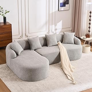 Ball & Cast L-Shaped Sectional Sofa with Curved Chaise, 30D High-Density...