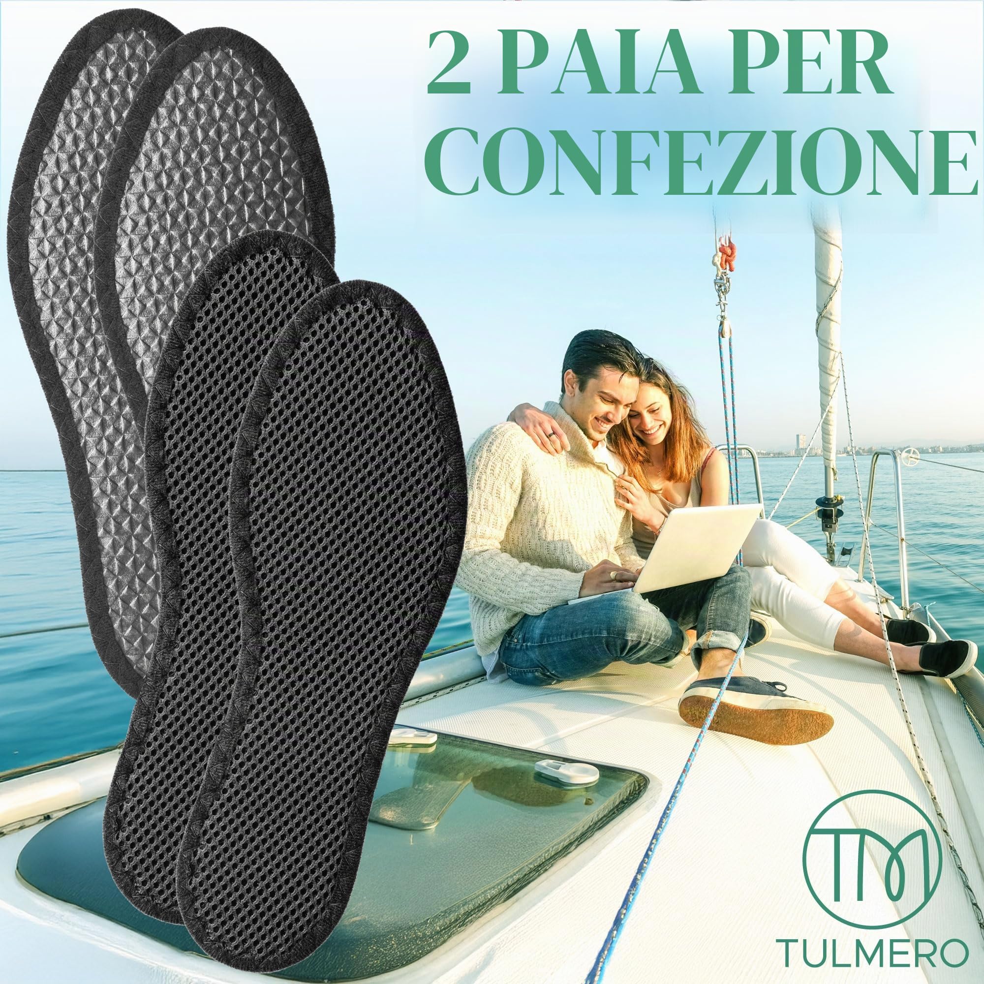 Solette Termiche Invernali TULMERO – 2 Paia, Calde E Antisudore, In Schiuma Di Lattice, Taglia 37, Tagliabili Su Misura - 3