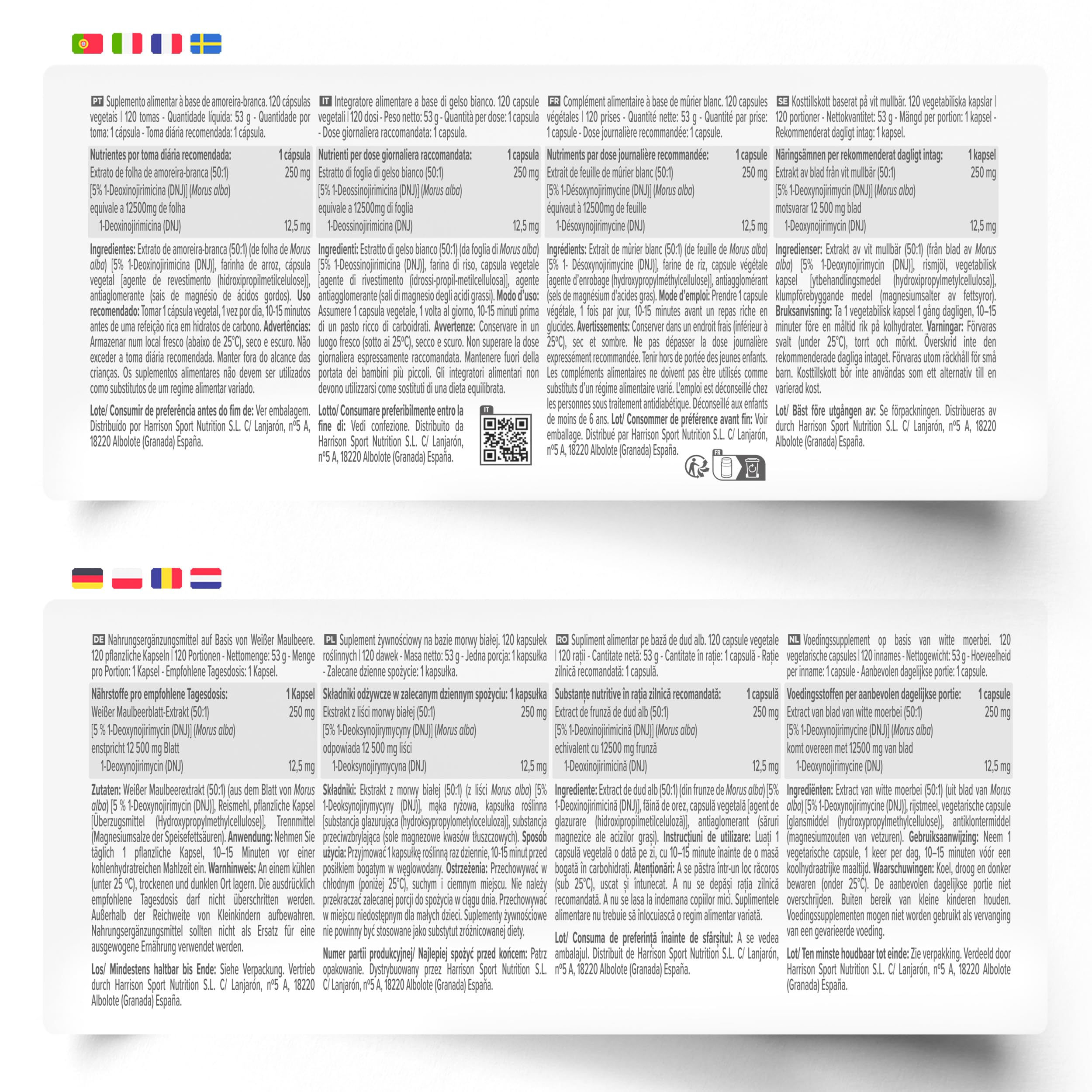 HSN Weißer-Maulbeer-Extrakt (Morus alba) 50:1 250 mg | 120 Vegetarische Kapseln | Standardisiert auf 5% 1-Desoxynojirimycin (DNJ) | Ohne Gentechnik (Non-GMO), Vegan, Glutenfrei