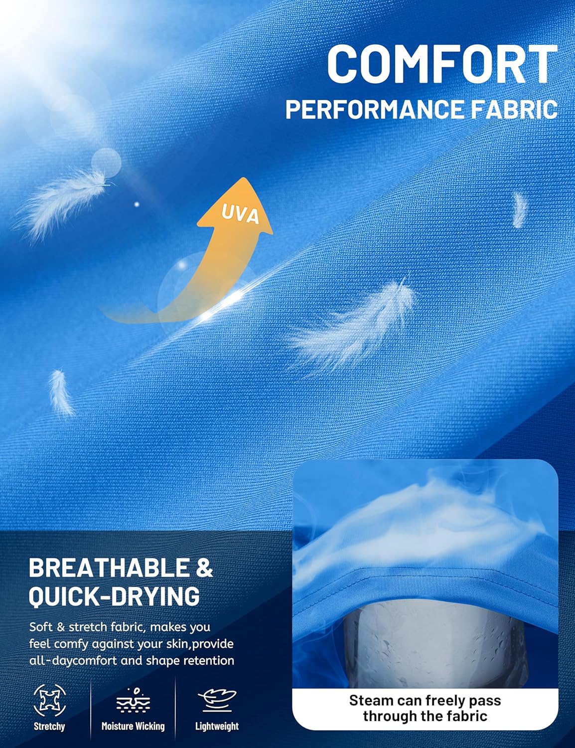 TACVASEN Men's Long Sleeve UPF 80+ Shirts Sun Protection UV SPF Shirts Rash Guard Fishing Running Quick Dry Lightweight - Image 4