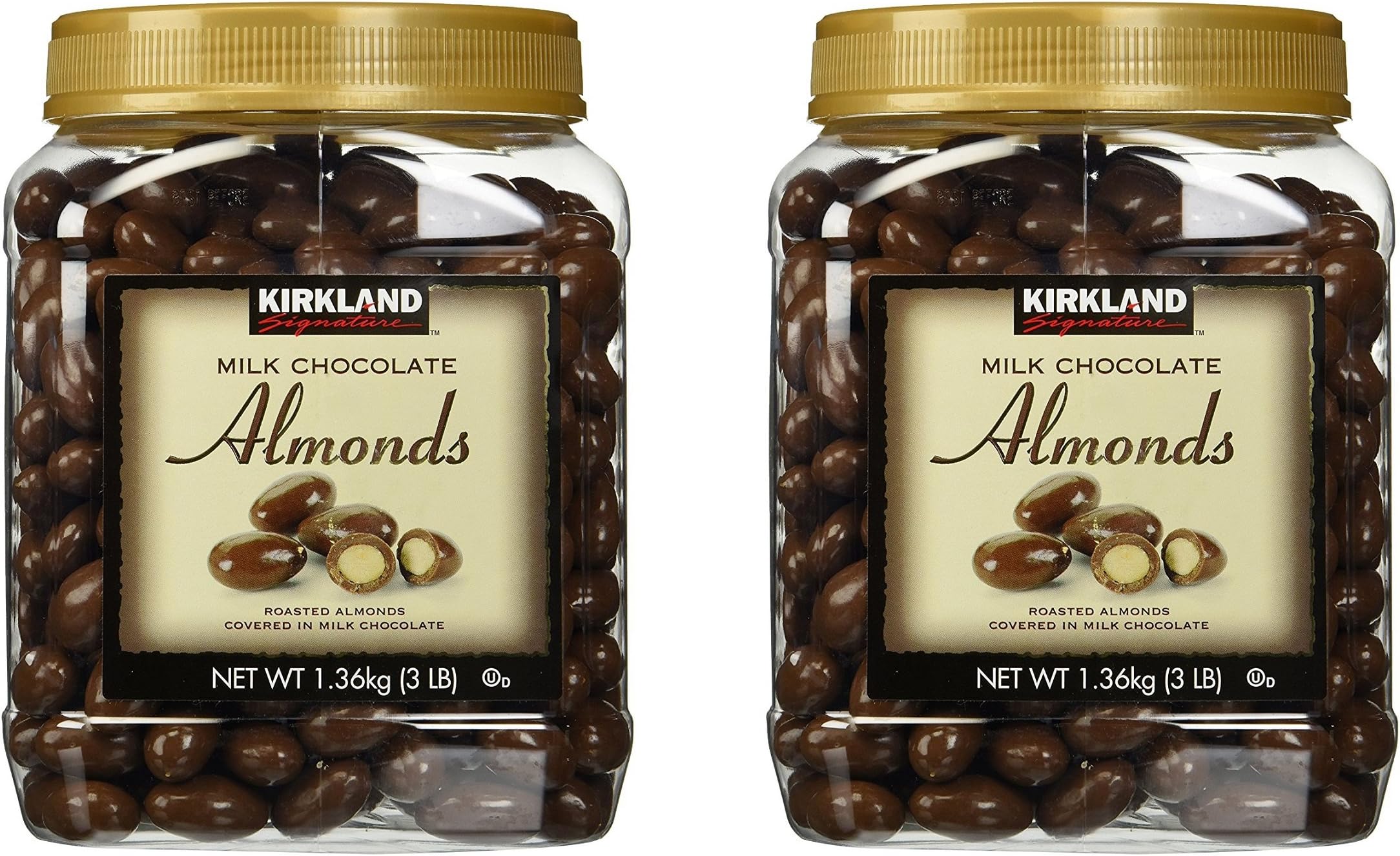 Signature Milk Chocolate Roasted Almonds 3 LBS (48 Oz) Jar, 2 Pack