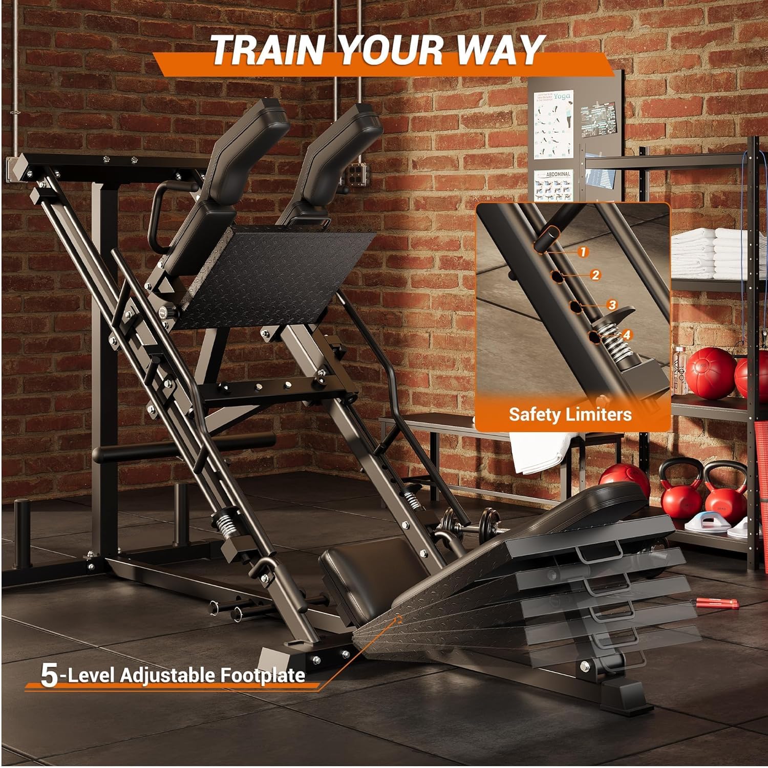 Garveelife Leg Press Hack Squat Machine For Home Gym, Profes...