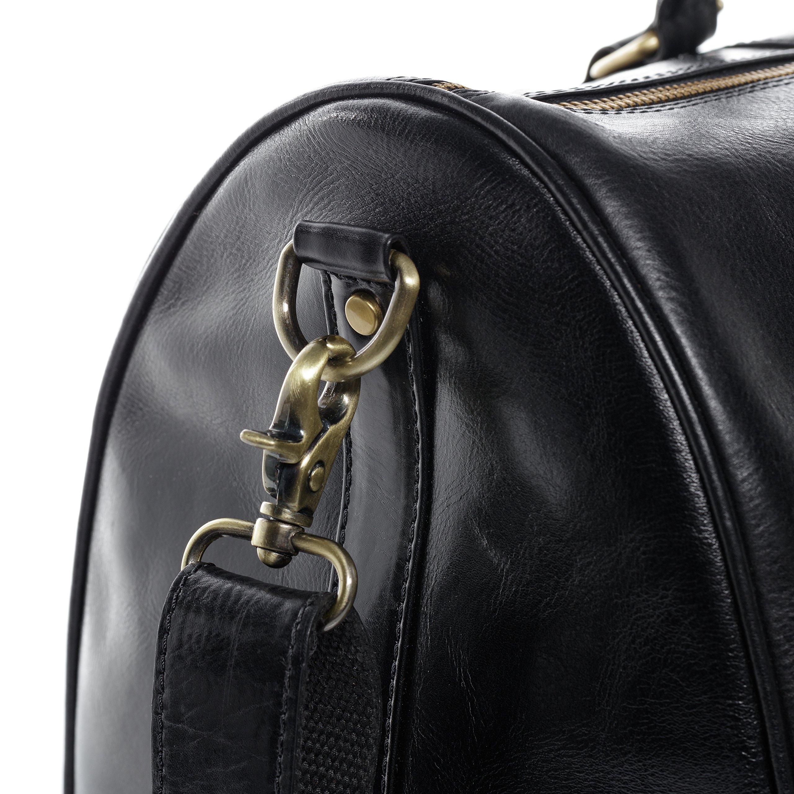 SID & VAIN Bolsa de Viaje Grande Cuero I Bolso de Deporte Fin de Semana I Maletín Viaje Weekender, Equipaje de Mano Cabina Franklin Negro Hecho a Mano