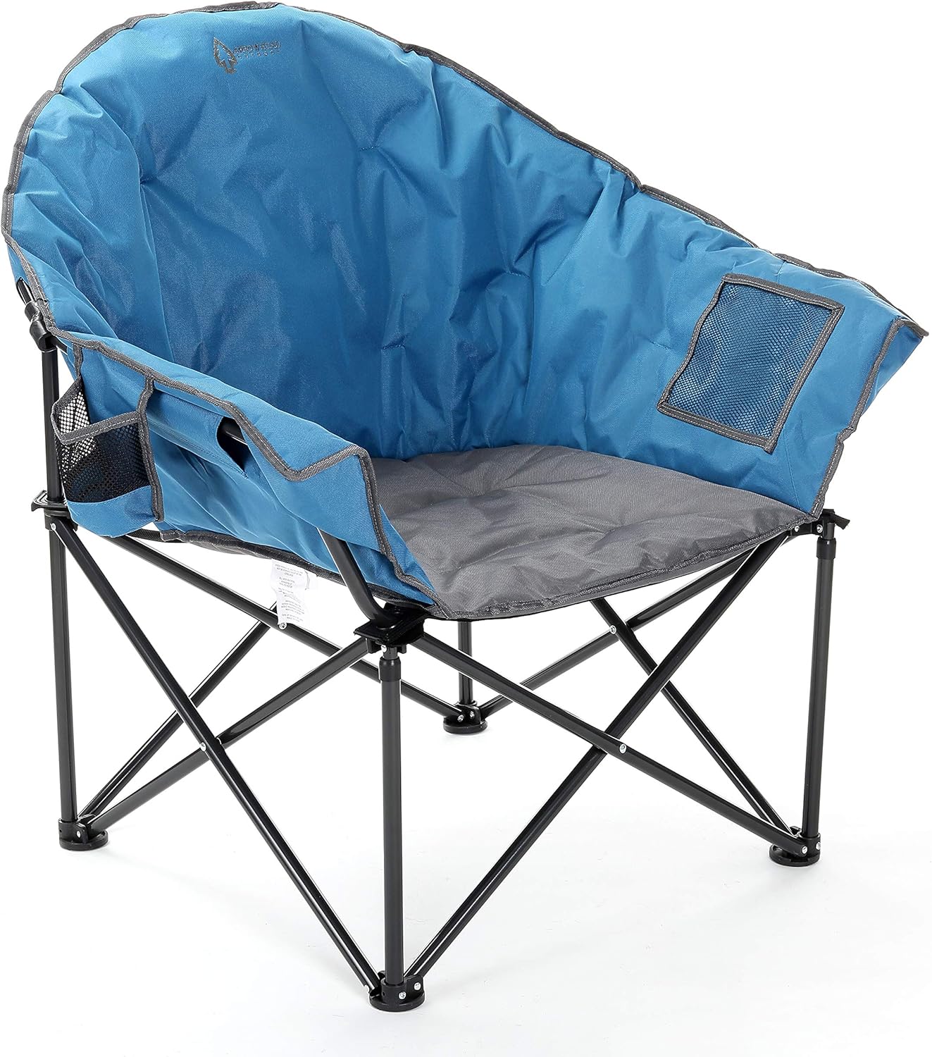 ARROWHEAD OUTDOOR Silla de camping plegable de gran tamaño con bolsillo, portavasos, portátil, acolchada, luna, redonda, platillo, soporta 330