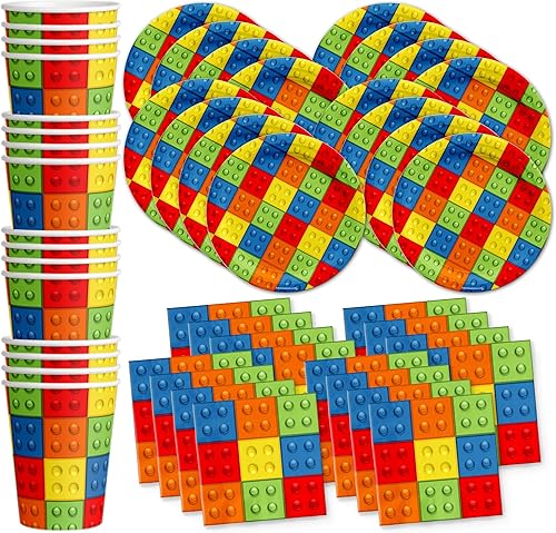 Miniatura 11 de Birthday Galore Suministros para fiestas temáticas de cumpleaños para niños y adultos, juego de vajilla ideal para celebración con platos,