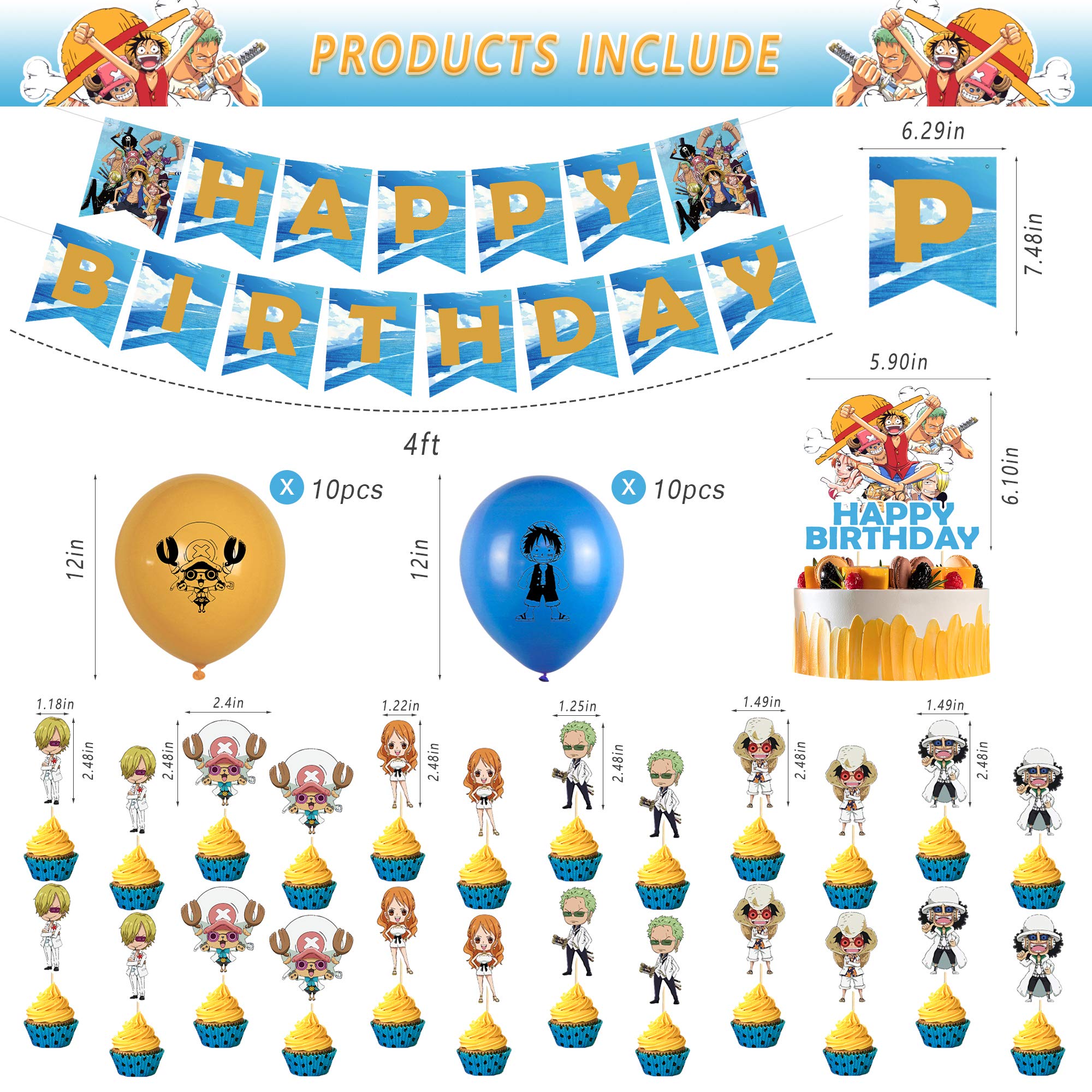 One Piece Birthday Party Supplies Anime Party Decorations For Luffy Fans Included Banner Cake Toppers Cupcake Toppers Balloon Amazon Sg Office Products One Piece Birthday Party Supplies Anime Party Decorations For Luffy Fans Included Banner Cake Toppers Cupcake Toppers Balloon Amazon Sg Office Products