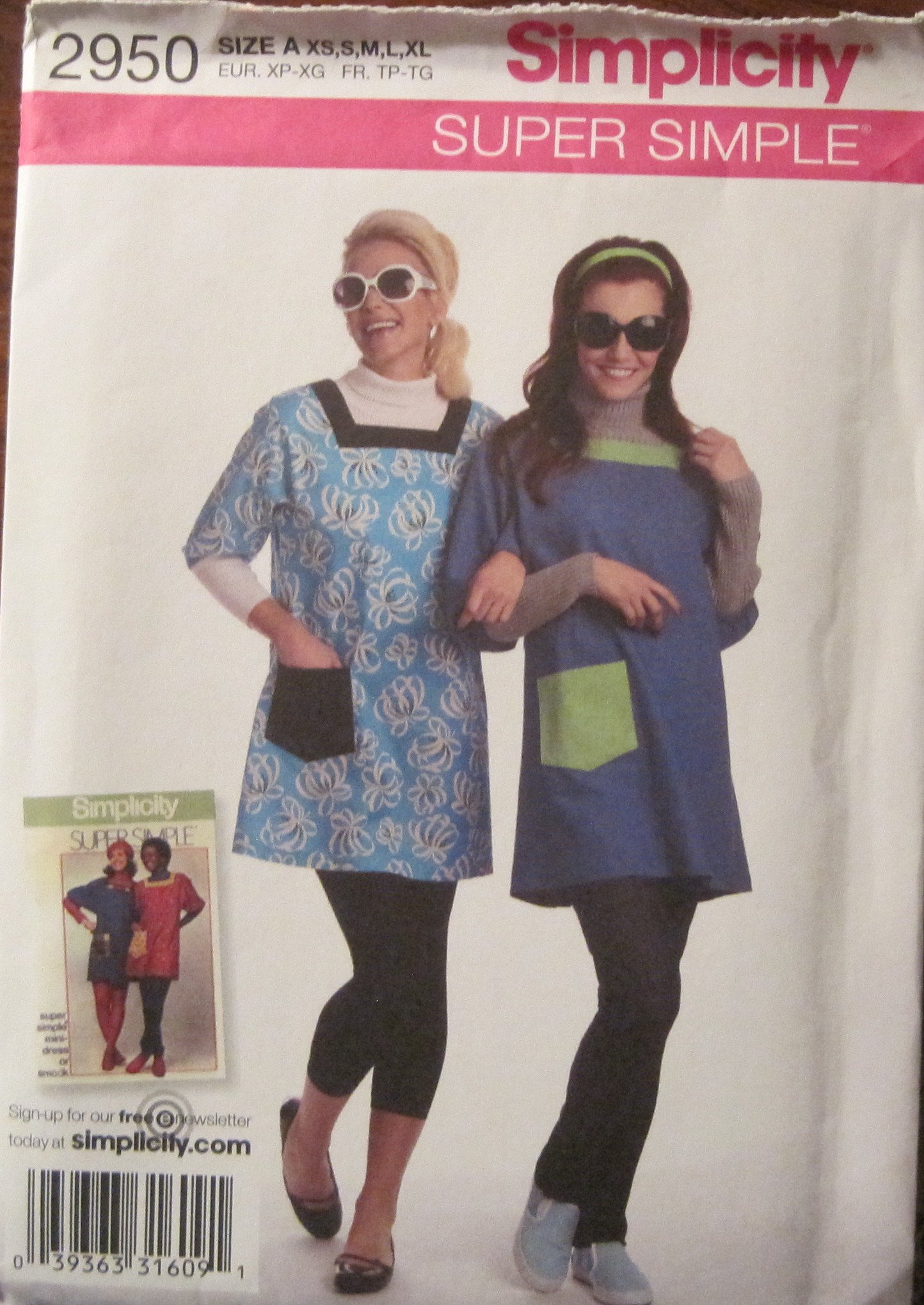 Patron Simplicity 2950 pour femme taille XS à XL