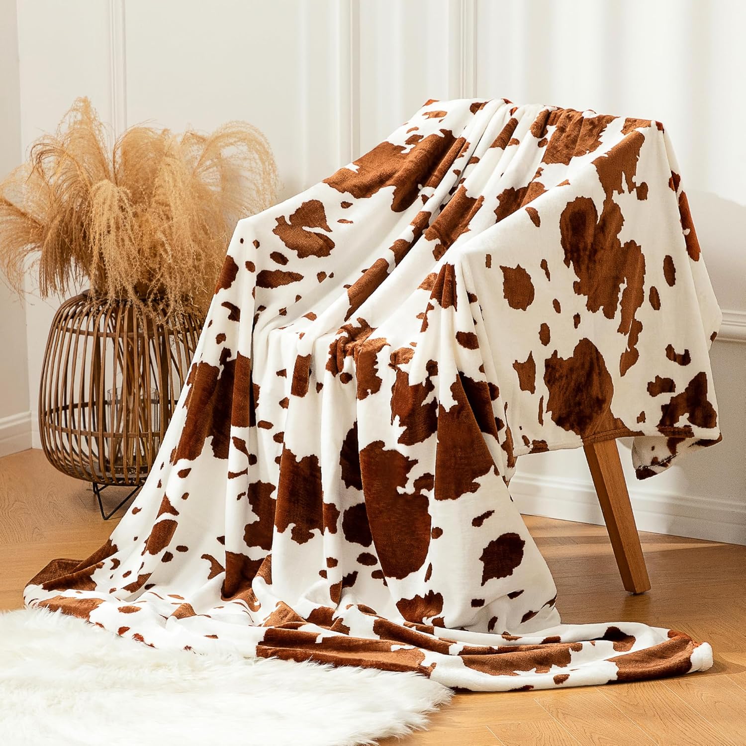 Cow Print Blanket, Fuzzy Throw Blanket forChair,Couch,Sofa