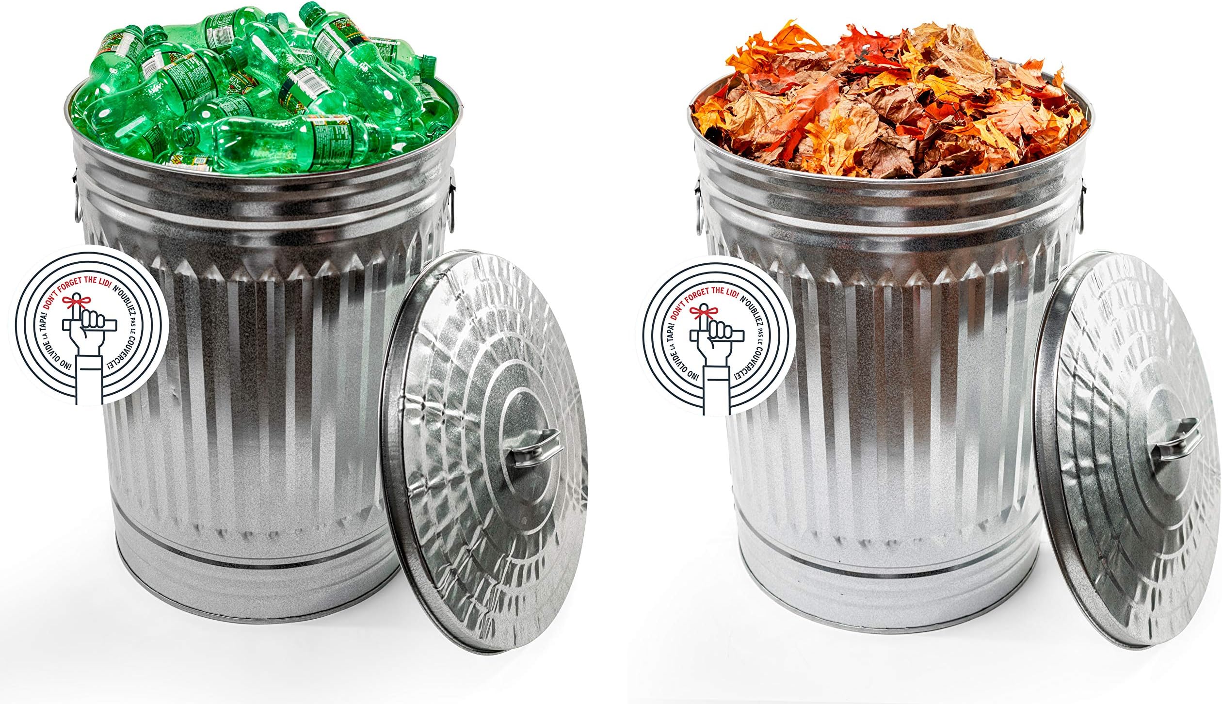 DP1270-2 Steel Can, 31 Gallon, Silver (2-Pack)