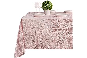 RCZ Décor Luxury Velvet Tablecloth in Pink - 90" X 156"