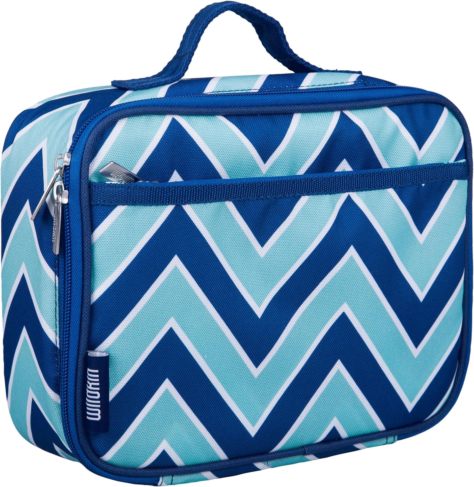 Wildkin Kids Insulated Lunch Box – Durable and Reusable for School & Travel - Chevron Blue