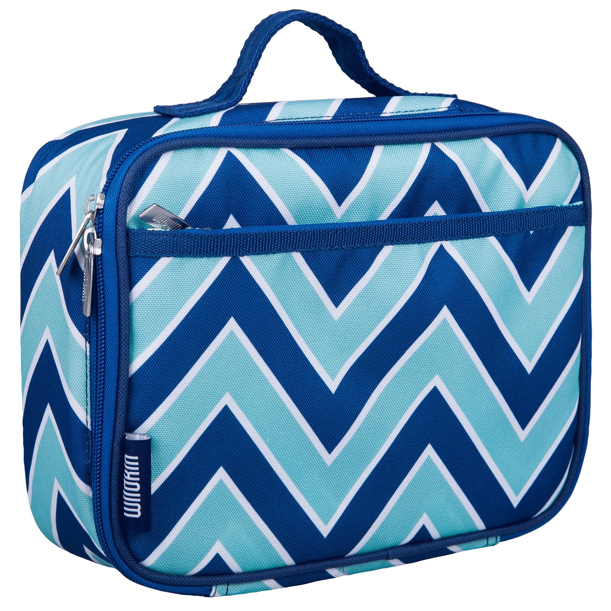 Wildkin Kids Insulated Lunch Box – Durable and Reusable for School & Travel - Chevron Blue