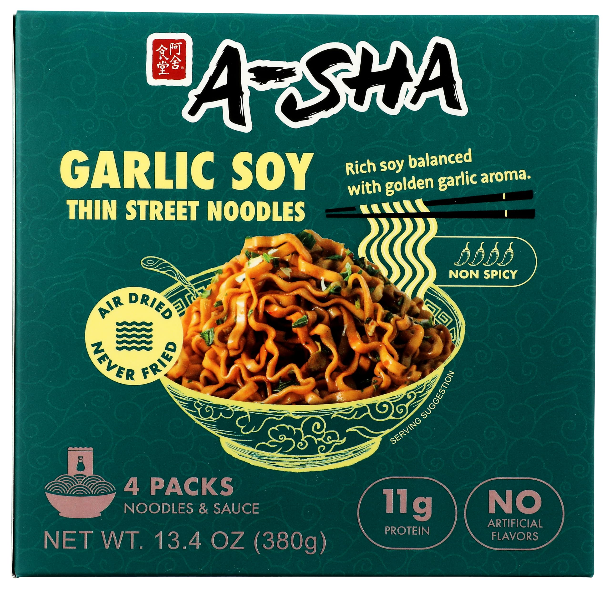 A-Sha, Noodles Street Style Scallion Sauce 4 Pack, 13.4 Ounce