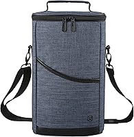Vista 16 de ALLCAMP - Bolsa de vino con compartimento refrigerador, juego de picnic que lleva dos juegos de vajilla