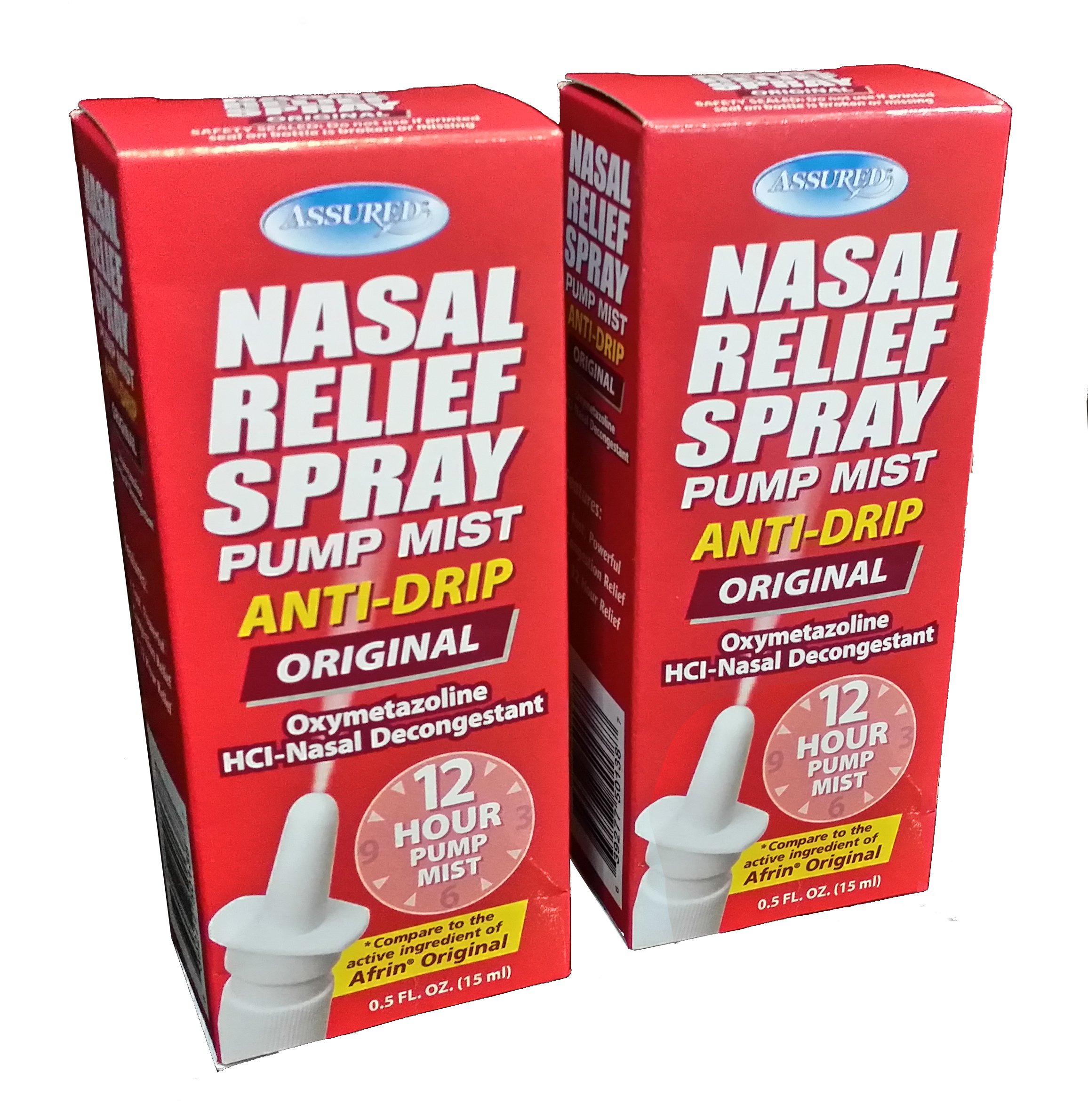 Nasal Relief Spray - 12 Hour Anti-drip Pump Mist 0.50 FL. OZ. (2 Pack)