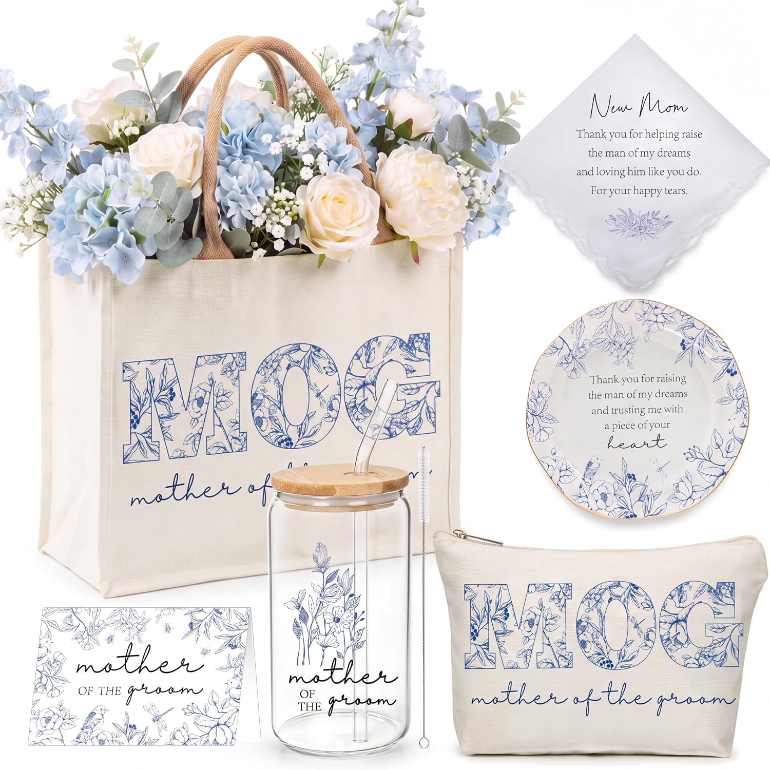 Hushee 6 Pcs Wildflower Mother of the Groom Gift Set for Bridal Wedding