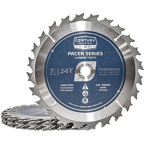 Century Drill & Tool 09103 Pacer General Purpose Circular Saw Framing Blade, 7-1/4" 24T, 10-Pack