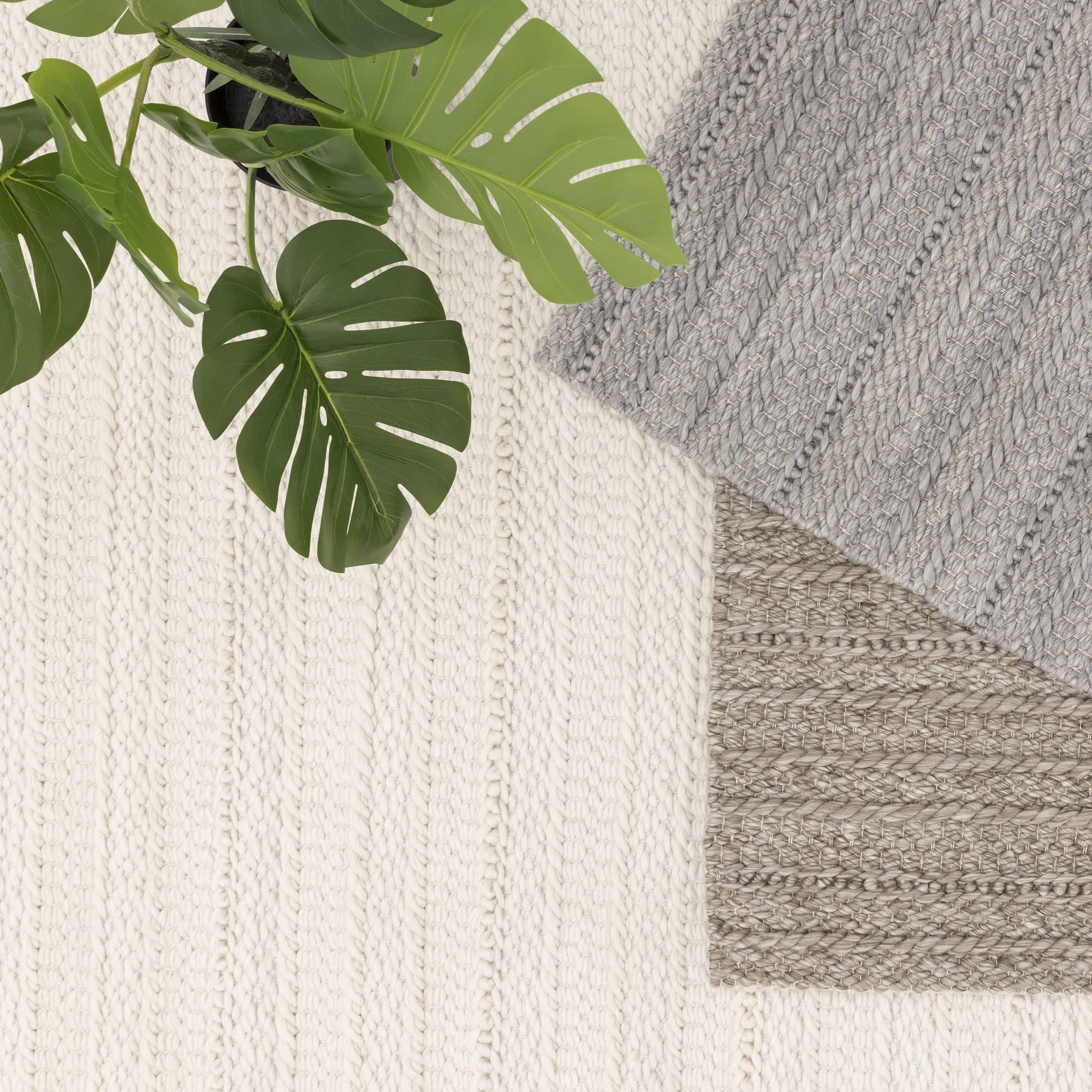 LordofRugs Grayson - Tappeto da giardino intrecciato a mano, misura media, 120 x 170 cm, colore: grigio