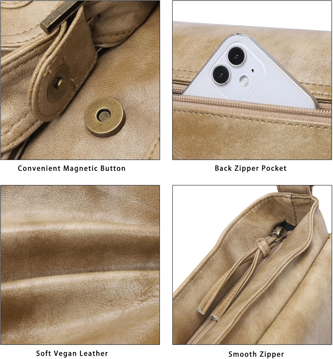 Angel Kiss Purses and Handbags for Women,Vegan Leather Hobo Purses Crossbody Hobo Bag Tote Satchel Handbags - Image 5