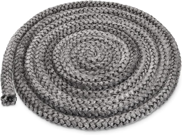 Navaris Stove Door Seal Rope - 3m Long x 10mm Thick - Replacement Sealer for Stoves, Smoker, Fireplace, Log Burner, Glass - Heat and Fire Resistant
