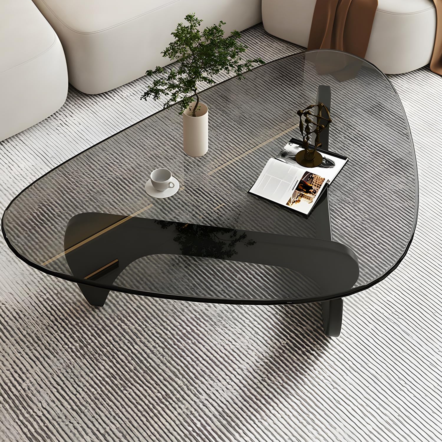 Amazon|CODOMI ミッドセンチュリー三角形ガラスコーヒーテーブル Amazon|CODOMI ミッドセンチュリー三角形ガラスコーヒーテーブル