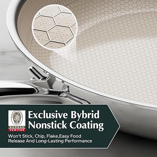 Miniatura 3 de Redchef Sartén antiadherente de cerámica híbrida de 11 pulgadas con mango que se mantiene fresco, apto para lavavajillas y horno, compatible con