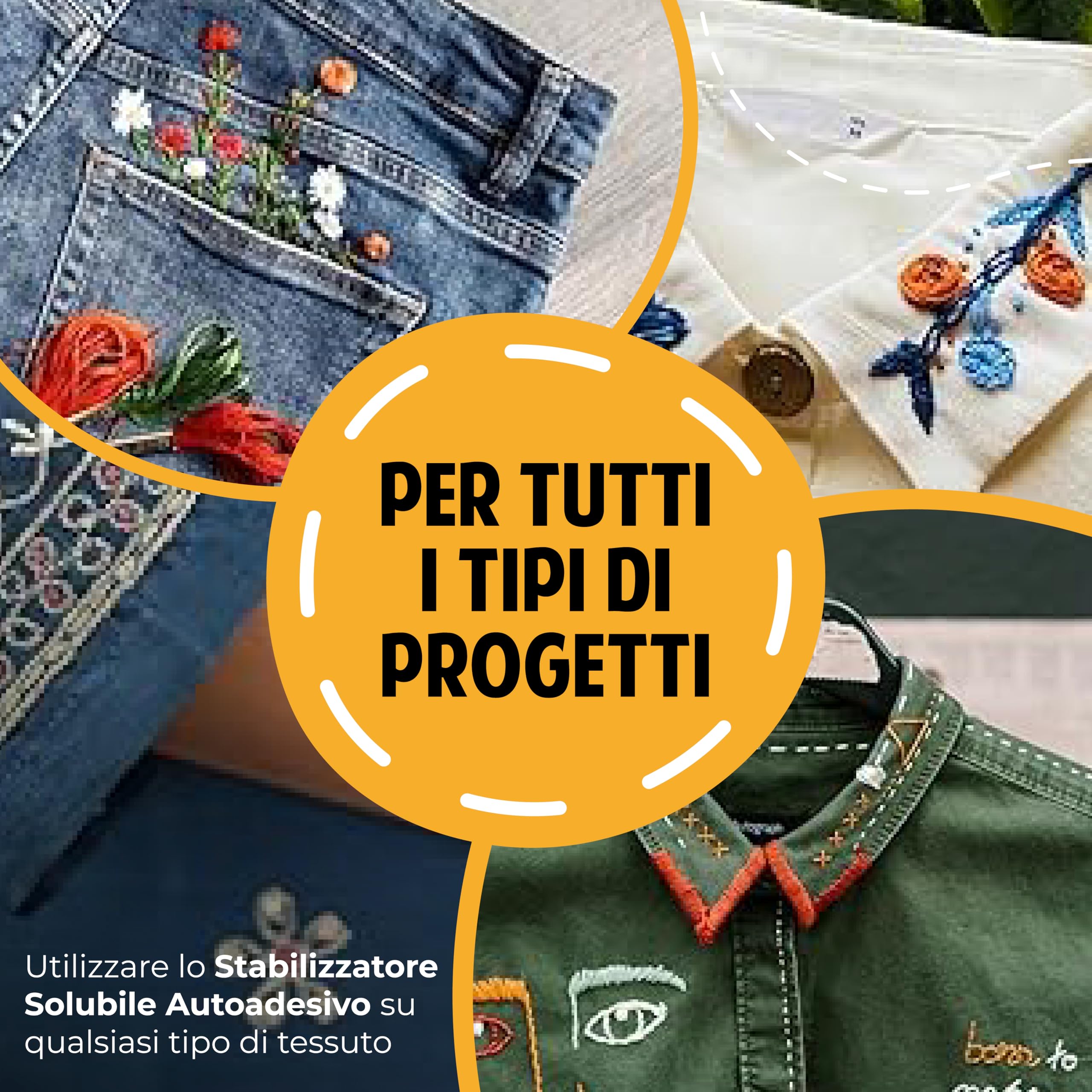Carta Adesiva Idrosolubile per Ricamare – 16 Fogli A4 Stampabili – Carta per Ricamo Adesiva e Solubile in Acqua – Stabilizzatore Ricamo per Stick and Stitch, per Ricamare a Mano o Macchina