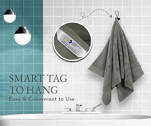 Miniatura 5 de Paquete de 4 toallas de baño de 100 % algodón, extrasuaves, esponjosas, secado rápido, muy absorbentes, para hotel, ducha, cabello y cuerpo, como un