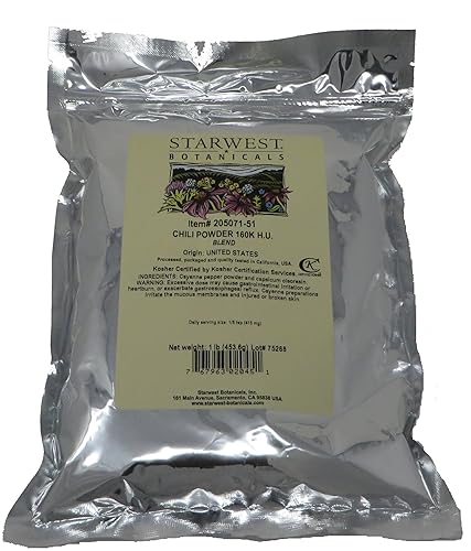Starwest Botanicals Ají en polvo 160K H.U. 1 libra