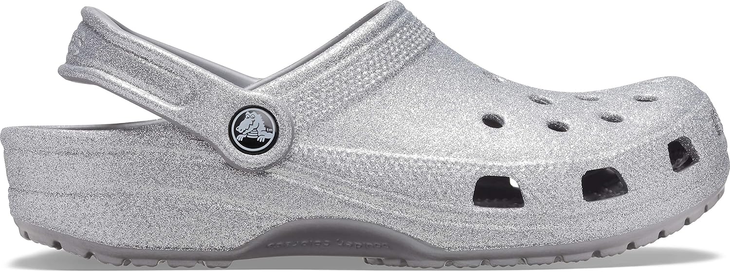 Miniatura 5 de Crocs Zuecos clásicos brillantes unisex para adultos zapatos metálicos y con purpurina Metálico
