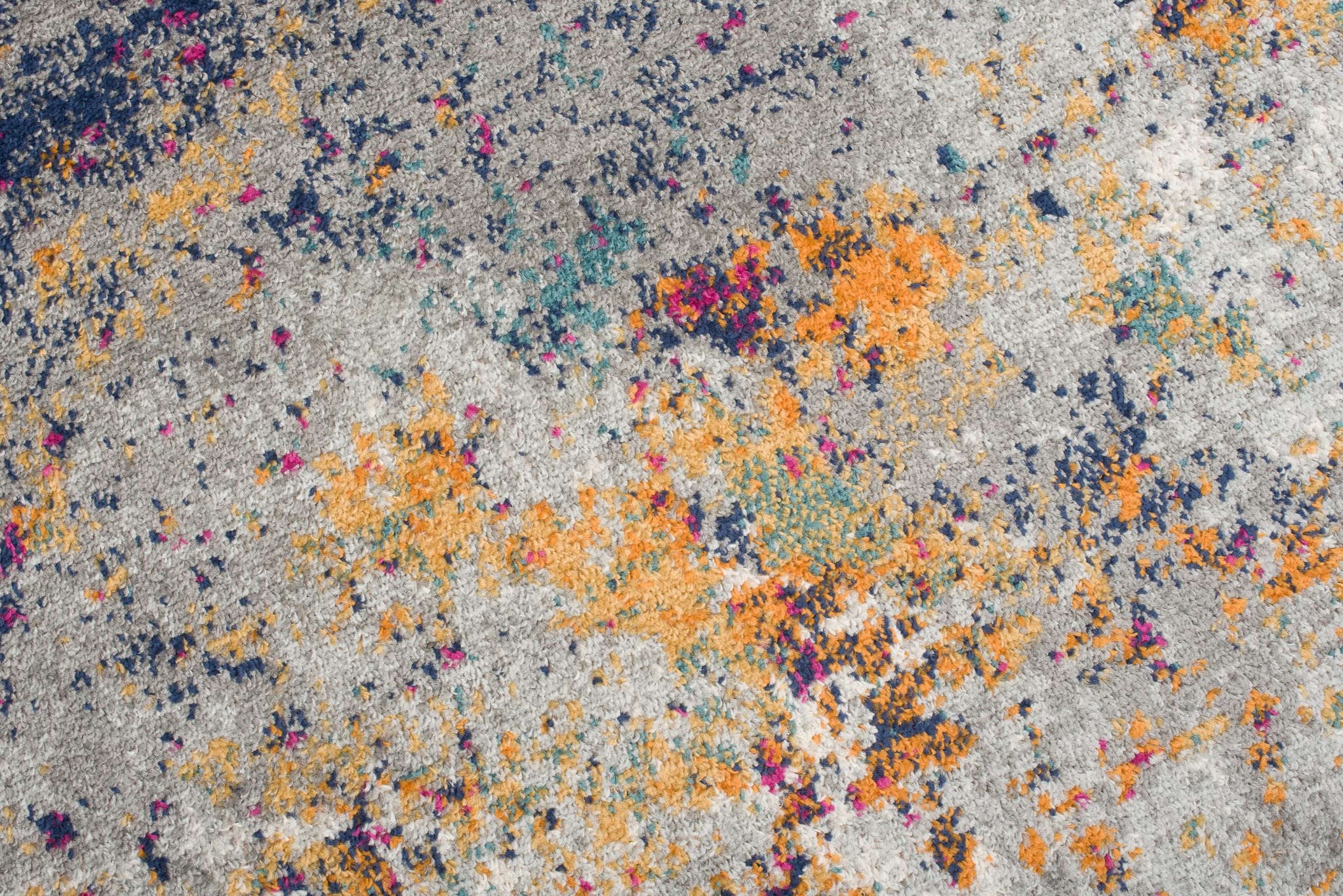 TAPISO Denver Teppich Kurzflor Orange Grau Blau Abstrakt Meliert Verwischt Schlafzimmer Wohnzimmer Büro Modern Design ÖKOTEX 120 x 170 cm