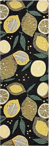 Town & Country Luxe Livie Fresh Lemon Everwash Alfombra decorativa lavable multiusos para cocina, alfombra de pasillo de perfil bajo, alfombra de disponible en Yaxa Venezuela