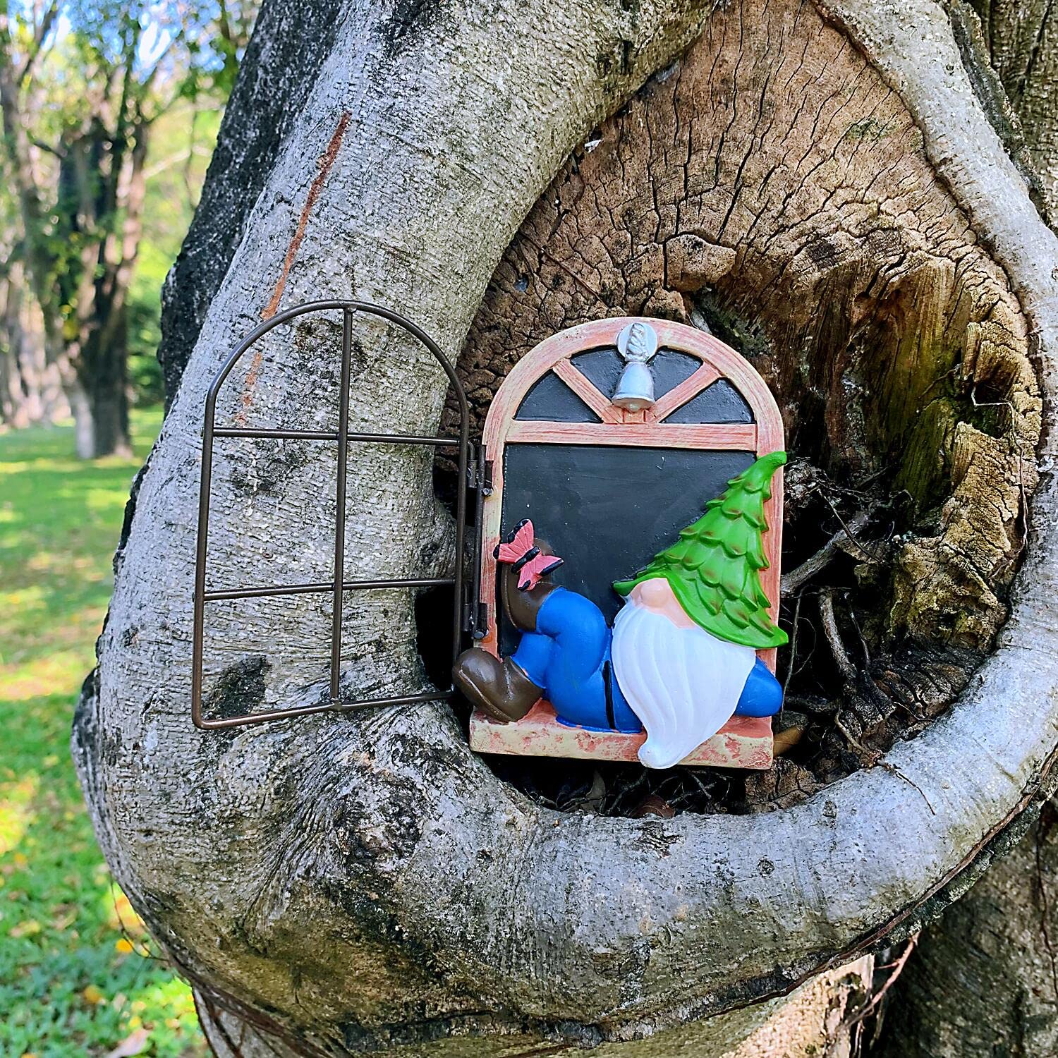 Gartenzwerg-Elfe Zum Aufhängen – 14,7 Cm Hoch, Aus Kunstharz, Handbemalt Für Baum Oder Zaun