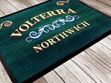 Artylicious Personalised Barge Narrow Boat Mat - vintage style Canal Boat, door mat 60 x 40cm - boating accessories gift (Green)