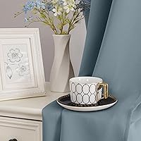 Vista 55 de Simplebrand Juego de 2 paneles de cenefa aguamarina para ventana de cocina de 14 pulgadas de largo, cortinas de oscurecimiento de habitación