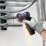 Bosch Professional 06019F200C Smerigliatrice Angolare GWS 12 V 76 (Sistema da 12 Volt, 2 batterie da 2.0 Ah, 5 Pezzi Set di Dischi da Taglio e Molatura, in Borsa), Blu, Size - 3